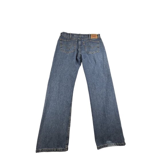 Levi's 505 Straight Fit Jeans W38 L32 Men's Classic Denim Blue Cotton - Picture 4 of 9